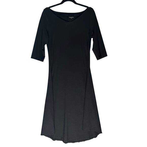Eileen Fisher Sz M Stretchy Viscose Jersey Midi Dress Asymmetric Hem Lagenlook‎ - Picture 1 of 12